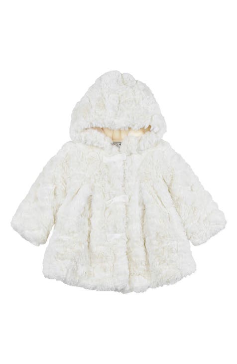 3 Bow A-Line Faux Fur Coat (Baby Girls)