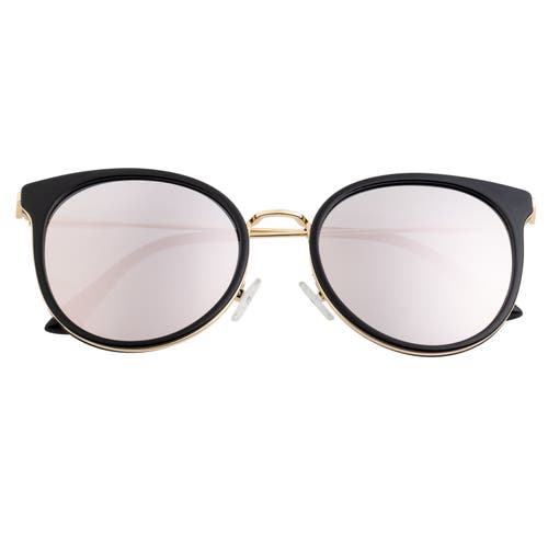 Shop Bertha Brielle Polarized Sunglasses In Black/rose Gold