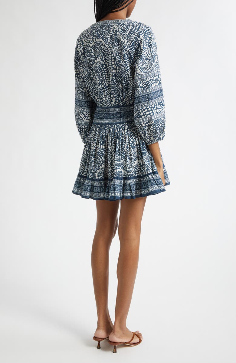 Ramy Brook April Mixed Print Cotton Minidress, Alternate, color, Navy Dot