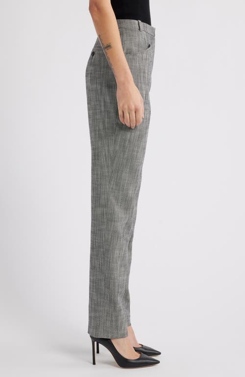 Shop Hugo Boss Boss Tanya Straight Leg Pants In Monochrome Sharkskin
