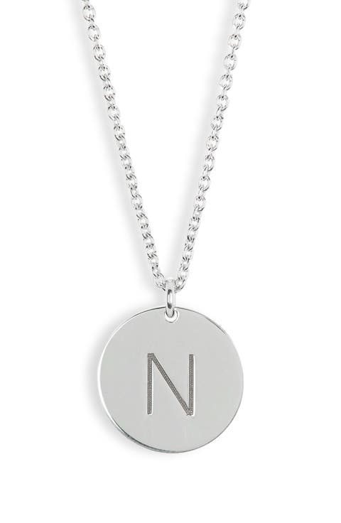 Initial Disc Pendant Necklace
