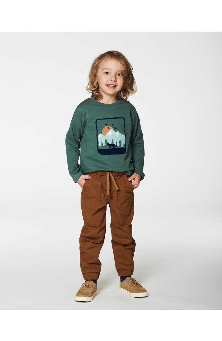 Deux par Deux Little Boy's T-Shirt With Print Forest Green, Alternate, color, 