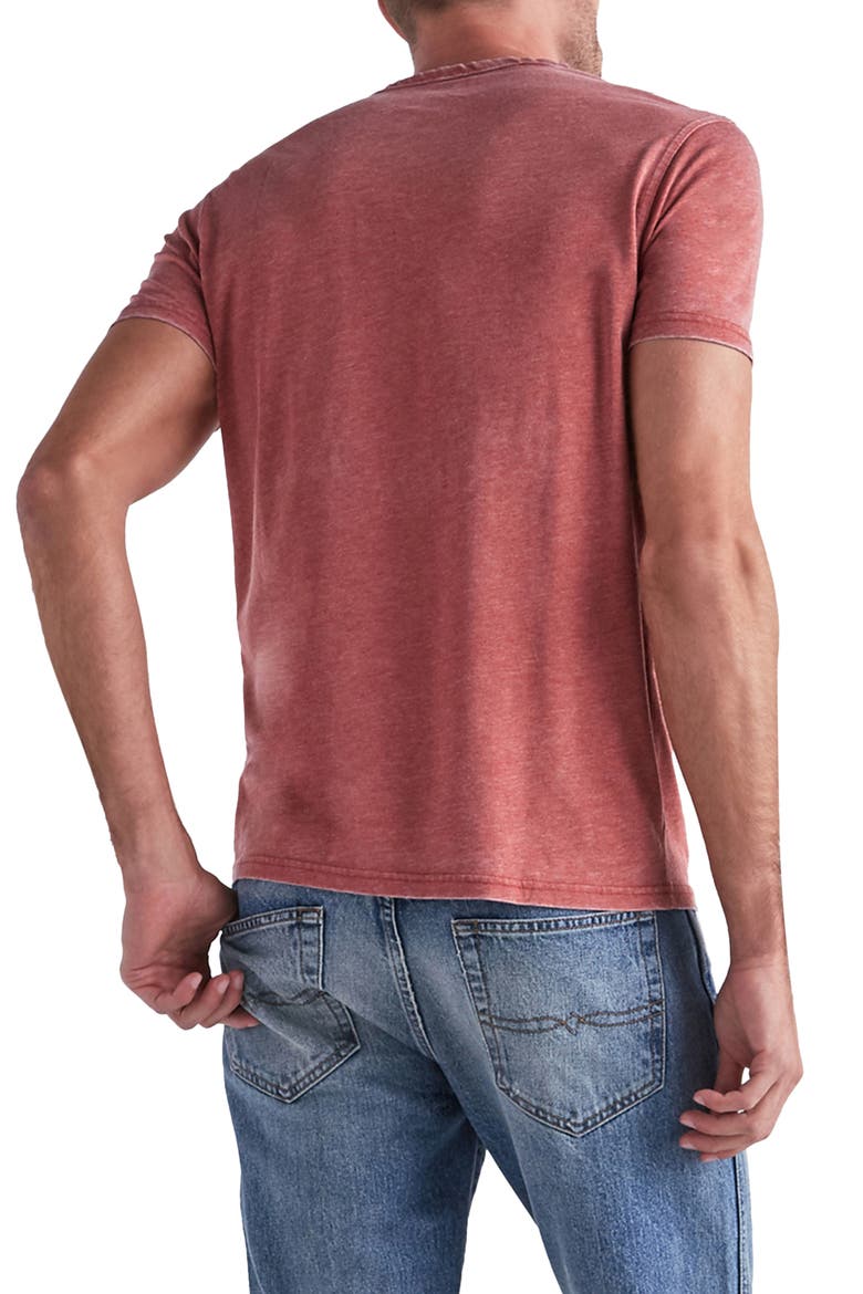 Button Notch Neck T-Shirt, Alternate, color, COWHIDE