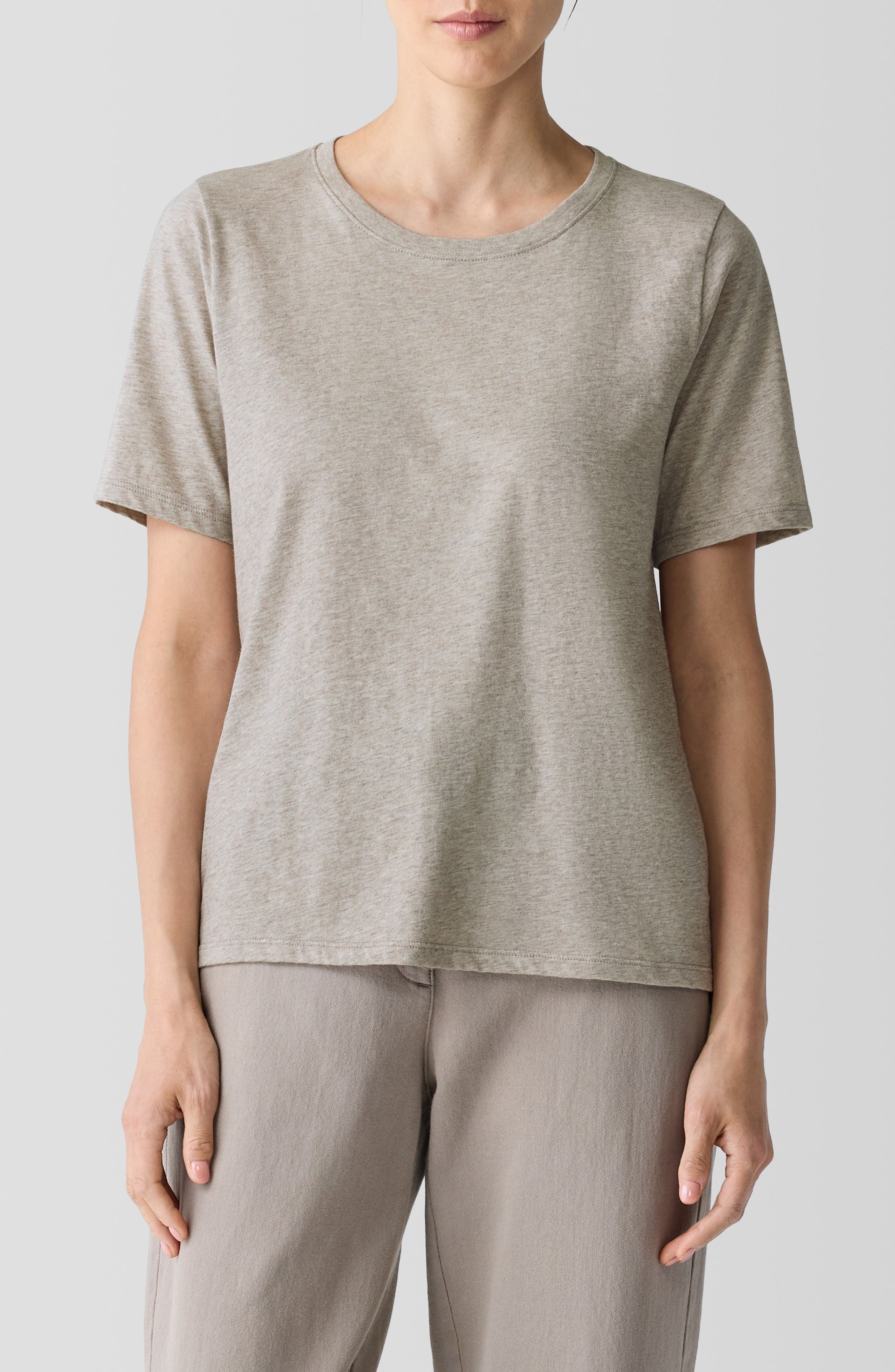 Eileen Fisher Crewneck Organic Cotton T-Shirt