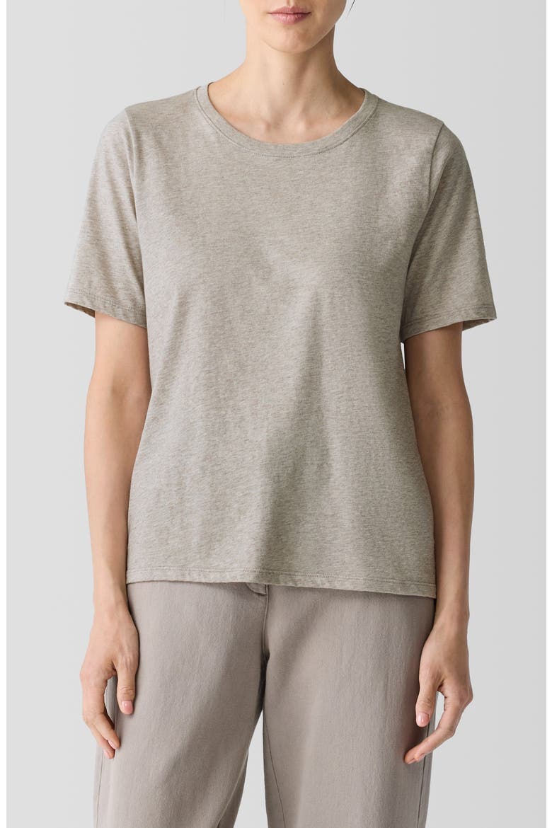 Crewneck Organic Cotton T-Shirt, Main, color, DOVE