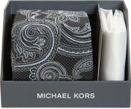Michael Kors Paisley Tie & Pocket Square Box Set