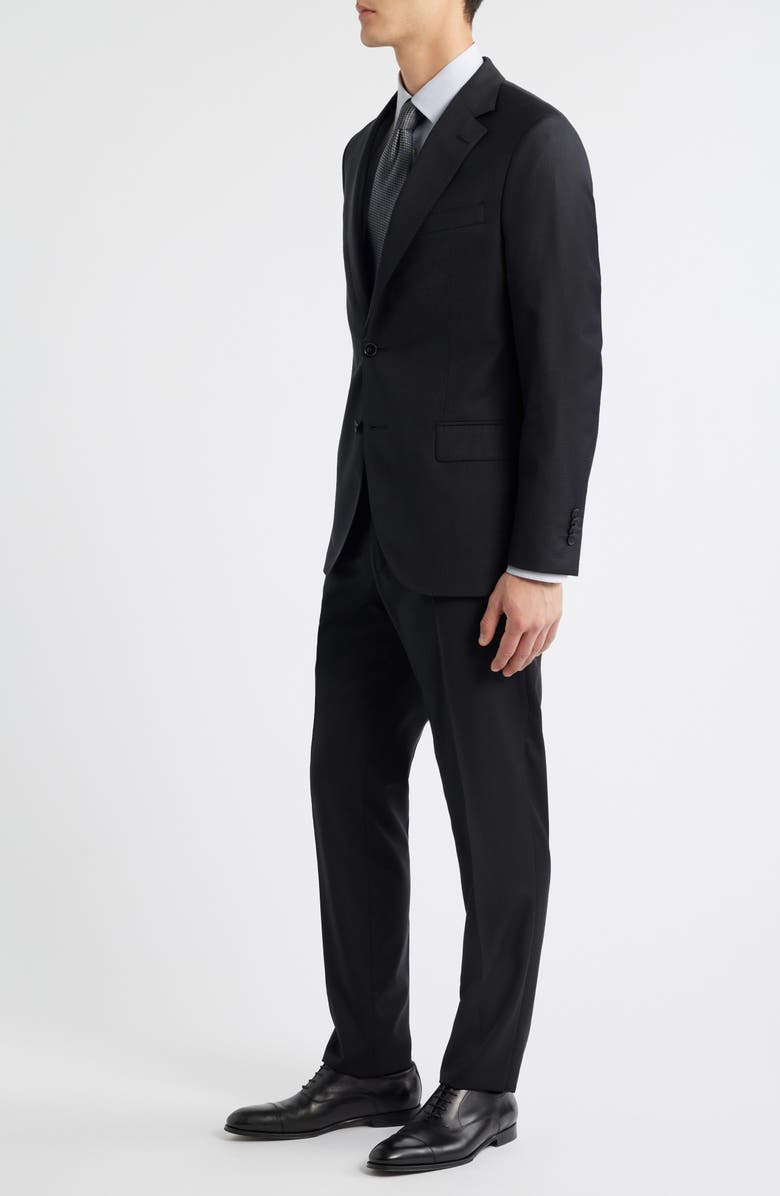 Peter Millar Hartford Classic Fit Black Microcheck Wool Suit, Alternate, color, Black