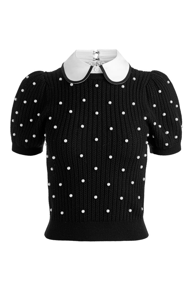 Chase Puff Sleeve Sweater, Alternate, color, BLACK/ SOFT WHITE
