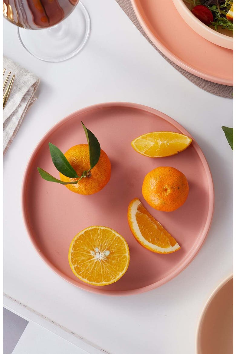 Stella Porcelain 6-Piece Salad Plate Set, Alternate, color, Pastel Orange
