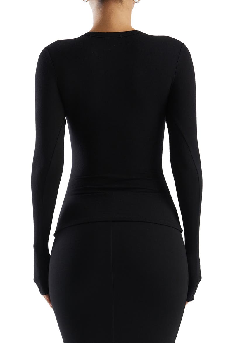 Crewneck Long Sleeve Top, Alternate, color, BLACK