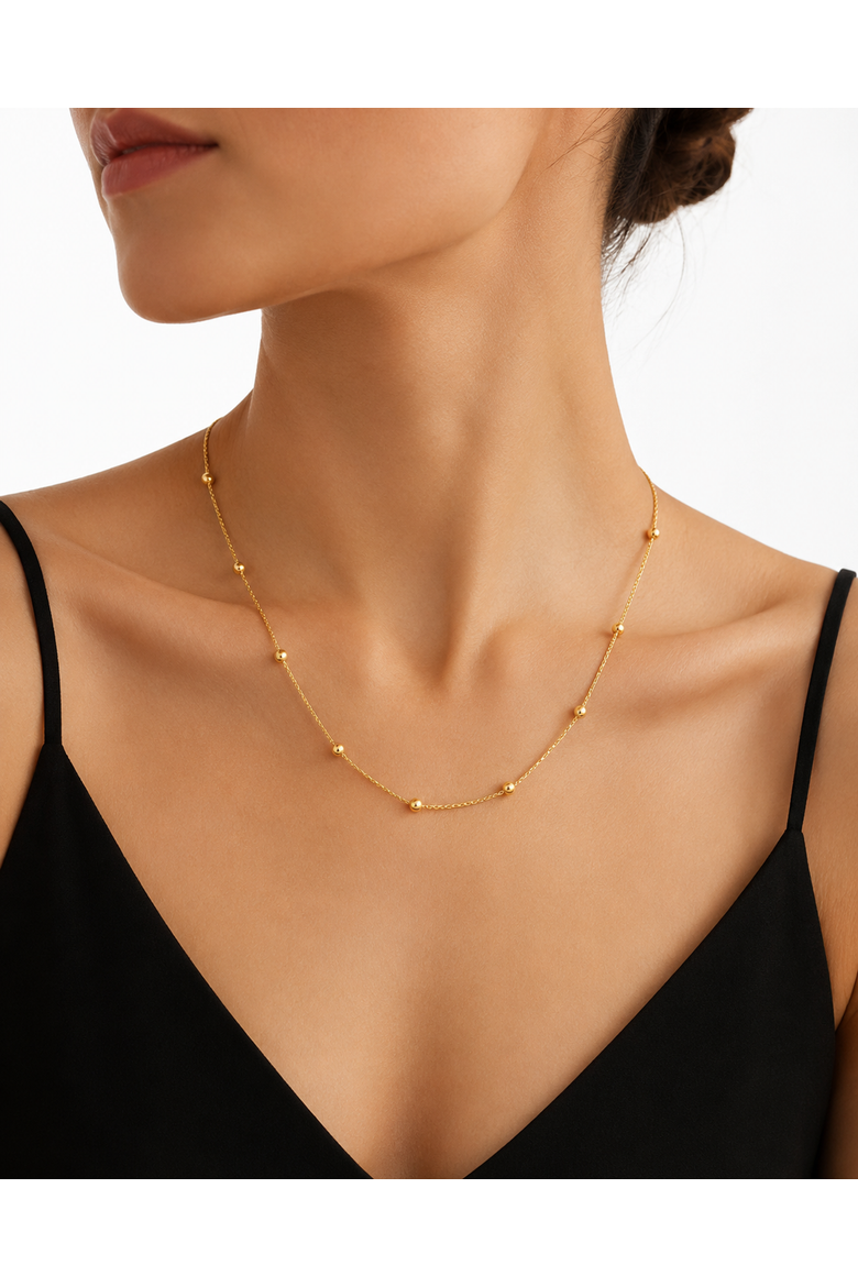 Dainty Dot Necklace, Alternate, color, Gold