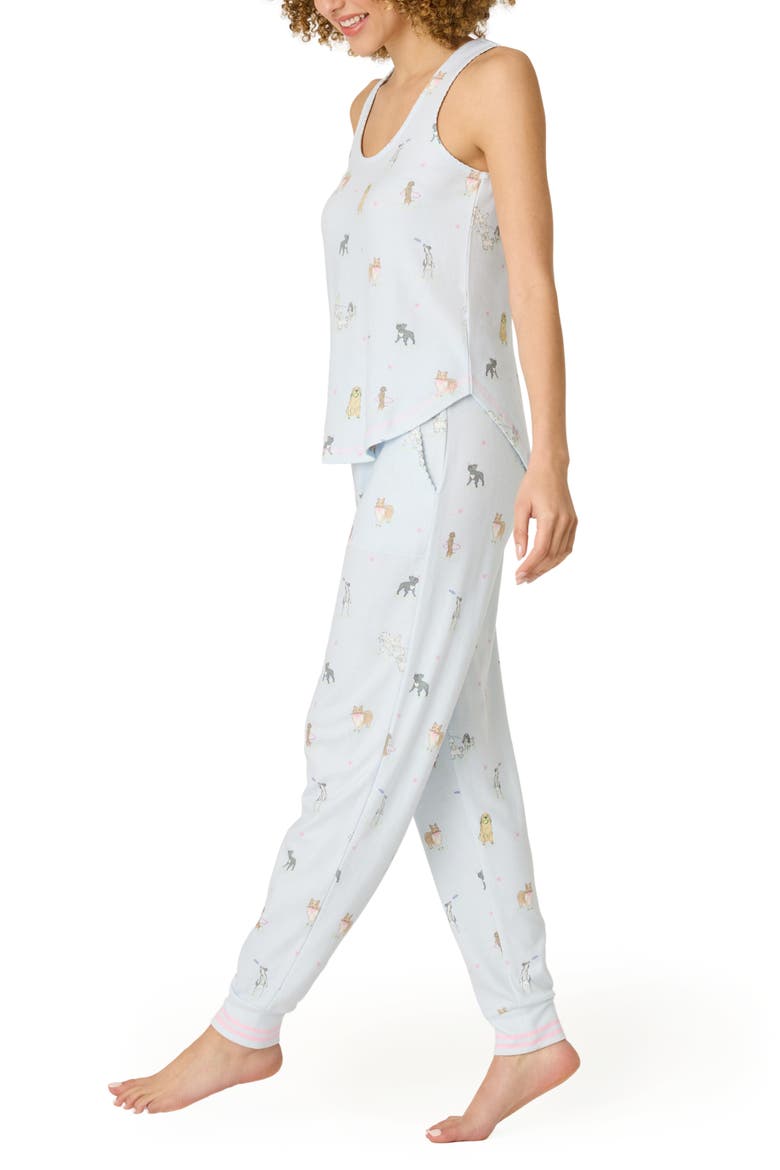 Bark Park Peached Jersey Pajamas, Alternate, color, BLUE ICE