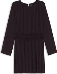 BOSS Daliette Pleated Long Sleeve Dress