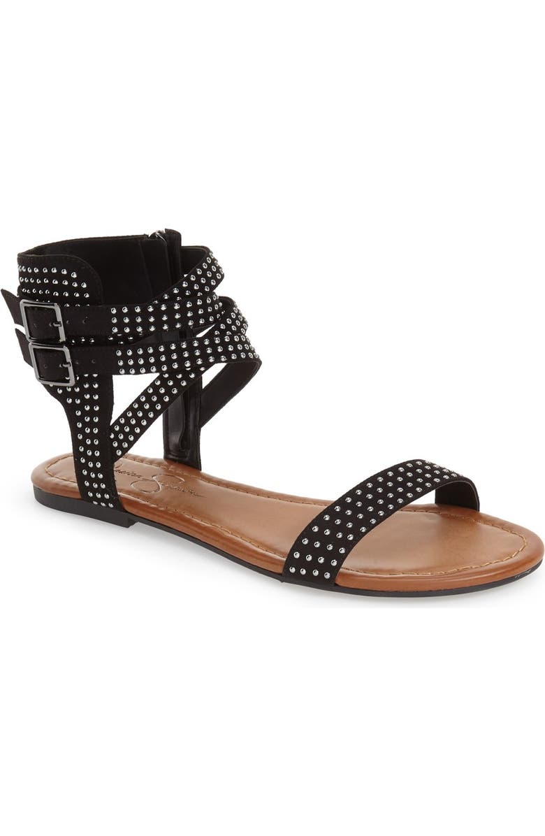 Jessica Simpson 'Karessa' Studded Flat Sandal, Main, color,