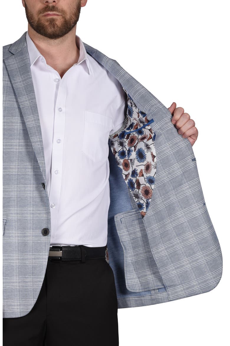 Plaid Knit Sport Coat, Alternate, color, NAVY