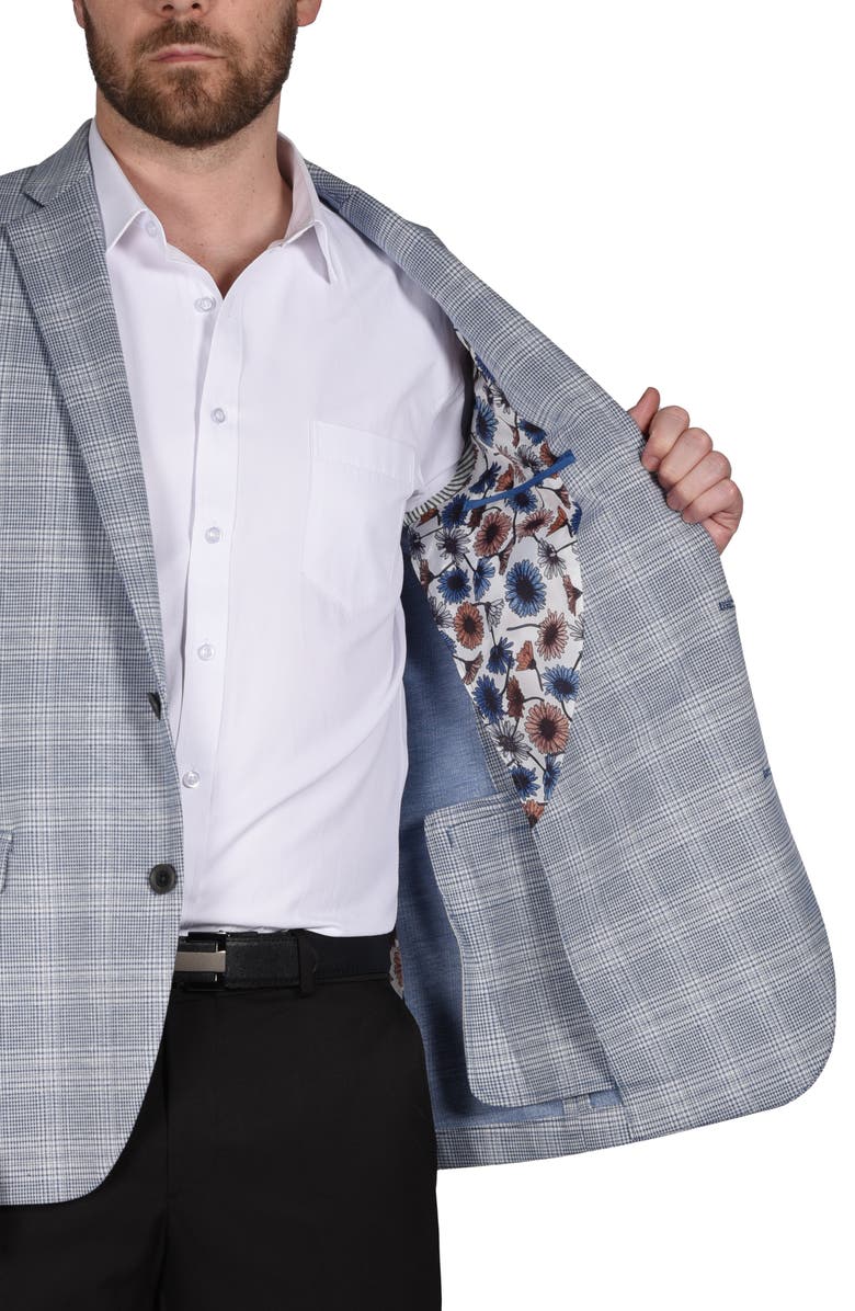 CRICKETEER Plaid Knit Sport Coat, Alternate, color, Navy