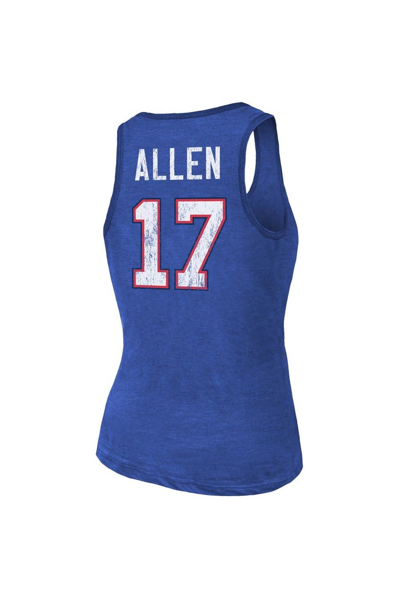 Women's Majestic Threads Heathered Royal Buffalo Bills Name & Number Tri-Blend Tank Top, Alternate, color, Royal