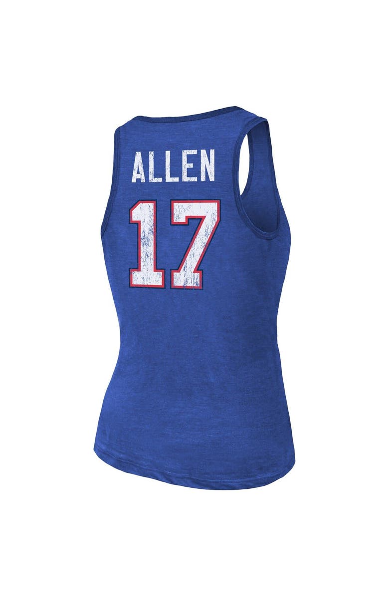 Majestic Threads Women's Majestic Threads Heathered Royal Buffalo Bills Name & Number Tri-Blend Tank Top, Alternate, color,