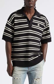 AMIRI MA Stripe Polo Sweater