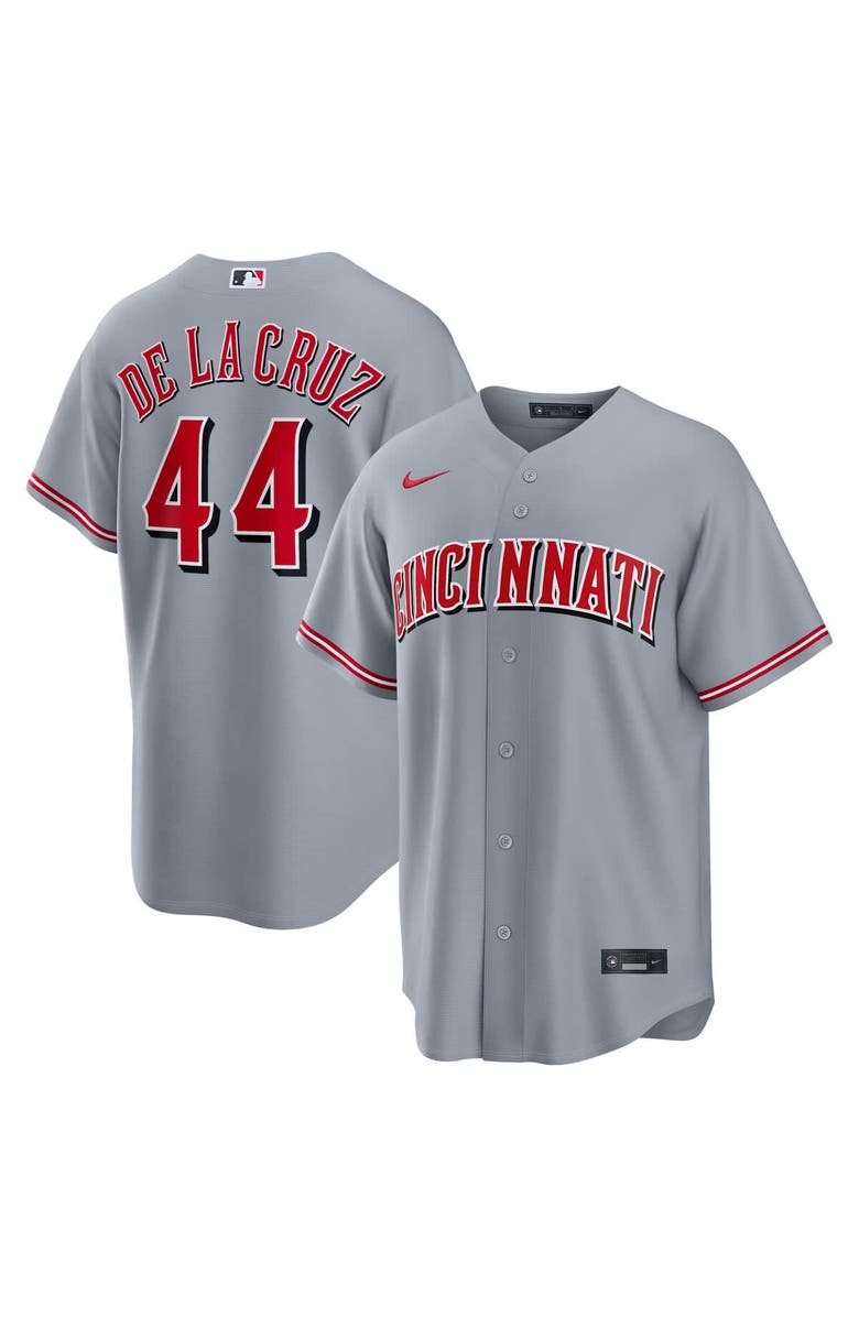 Nike Men's Nike Elly De La Cruz Gray Cincinnati Reds Road Replica Jersey, Main, color, Gray