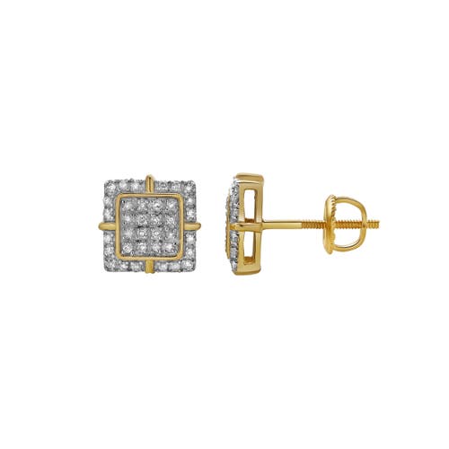 Luvmyjewelry Aventura 10k Yellow Gold Diamond Unisex Earrings In 10k Yellow Gold