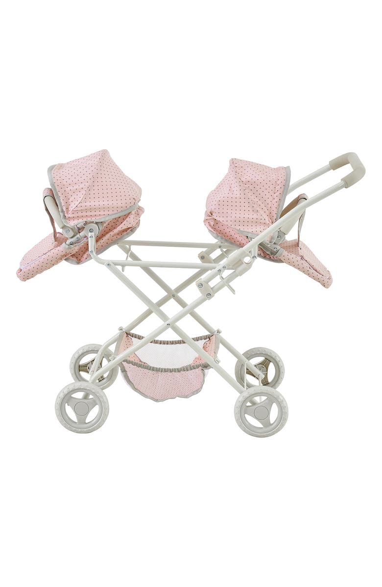 Teamson Kids Olivia's Little World Double Bassinet Play Stroller, Alternate, color, Pink