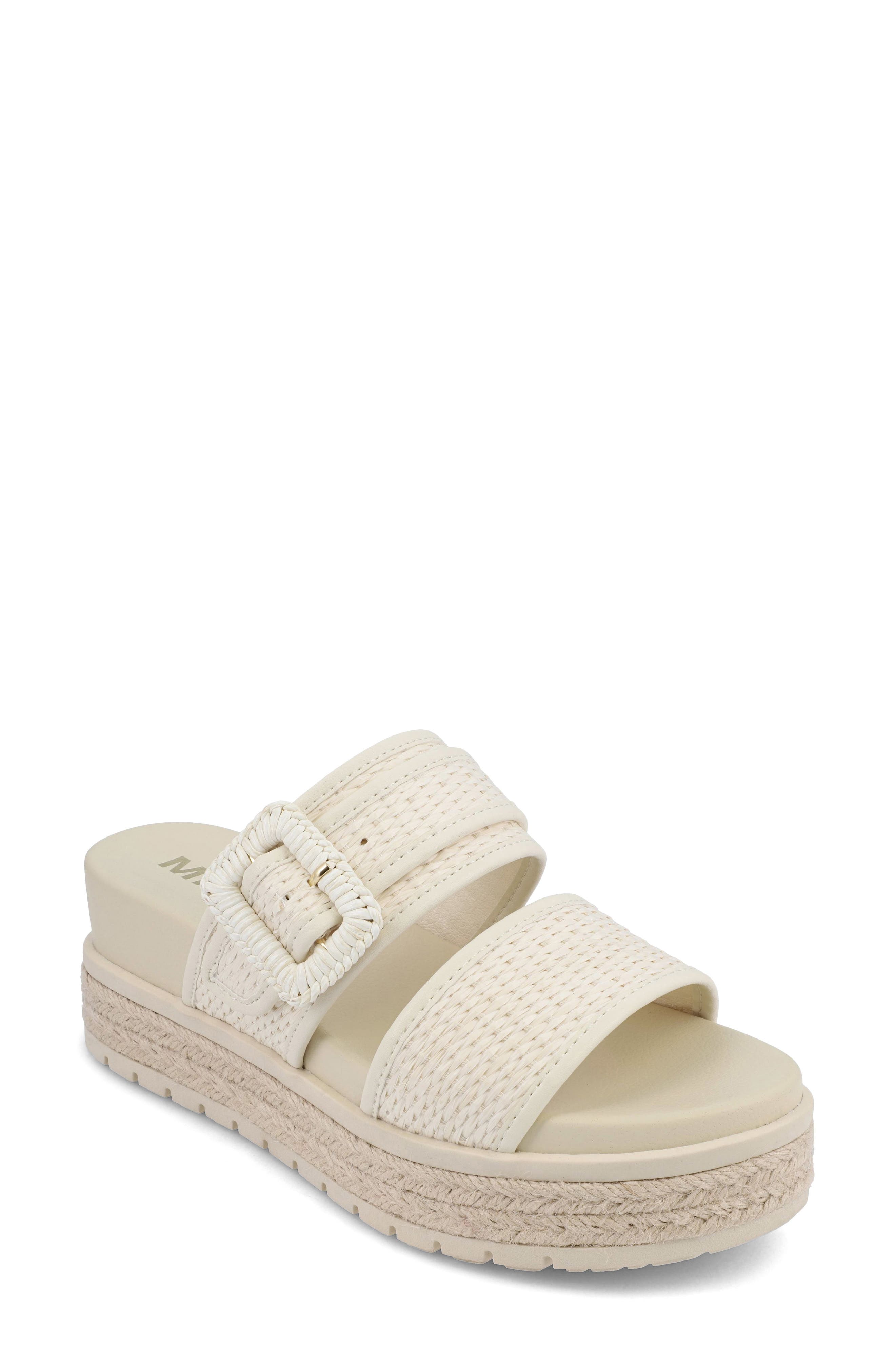 MIA Kylian Espadrille Platform Wedge Slide Sandal, Main, color, Bone