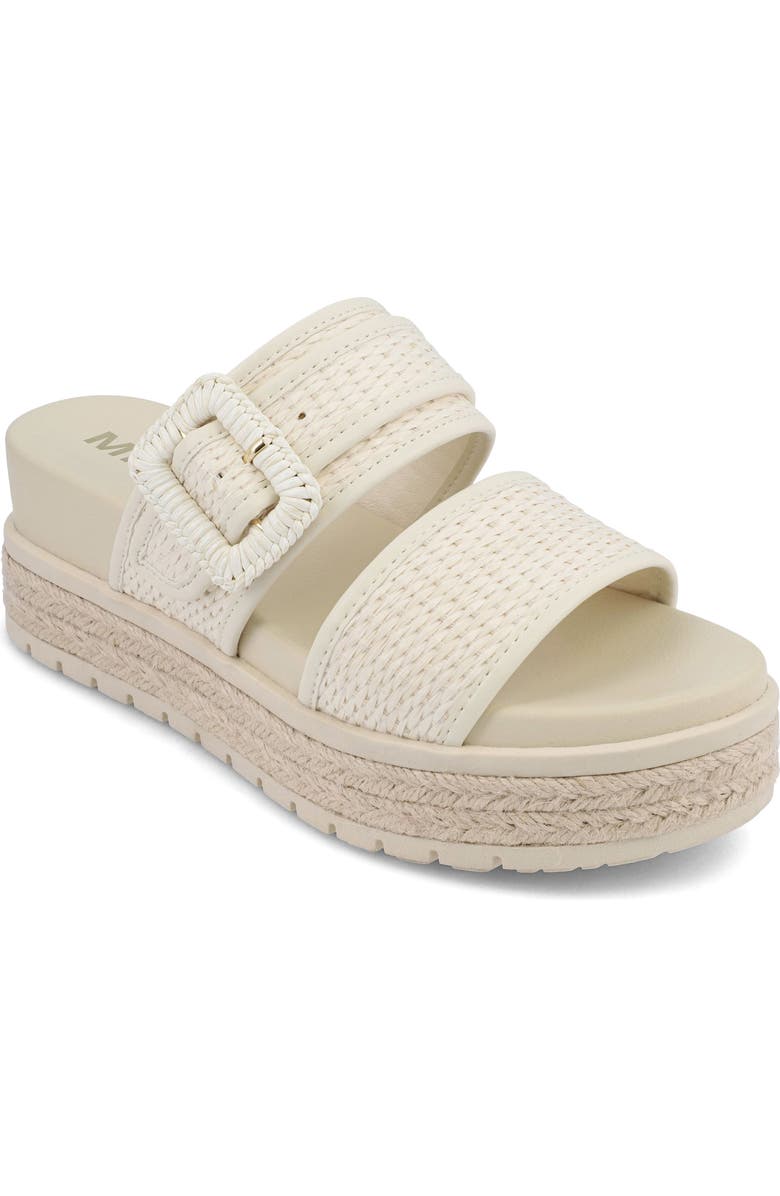 MIA Kylian Espadrille Platform Wedge Slide Sandal, Main, color, Bone