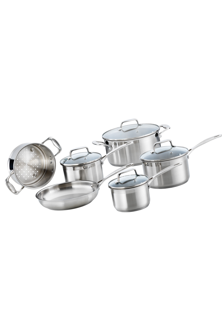 iconiX™ 10-Piece Cookware Set, Main, color, SILVER