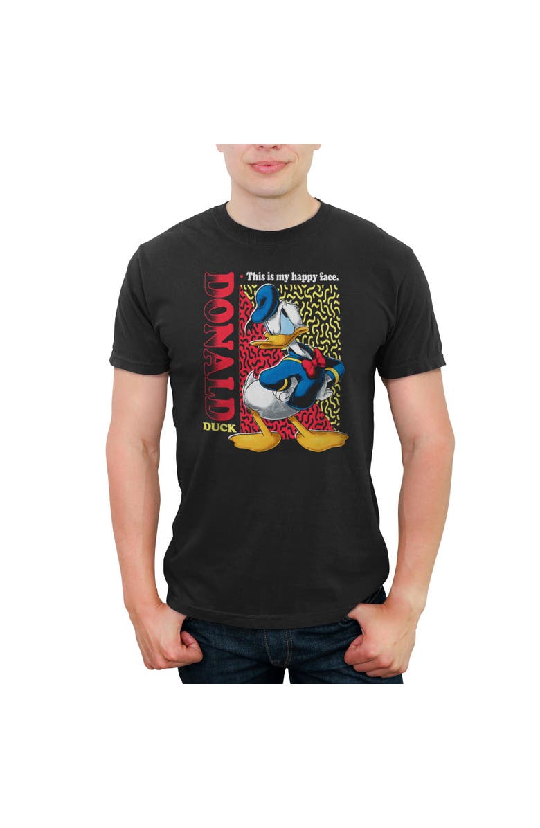 Mickey & Friends Men's Mickey & Friends Donald Duck This is my Happy Face  Graphic T-Shirt, Main, color, Black