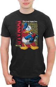 Mickey & Friends Men's Mickey & Friends Donald Duck This is my Happy Face  Graphic T-Shirt
