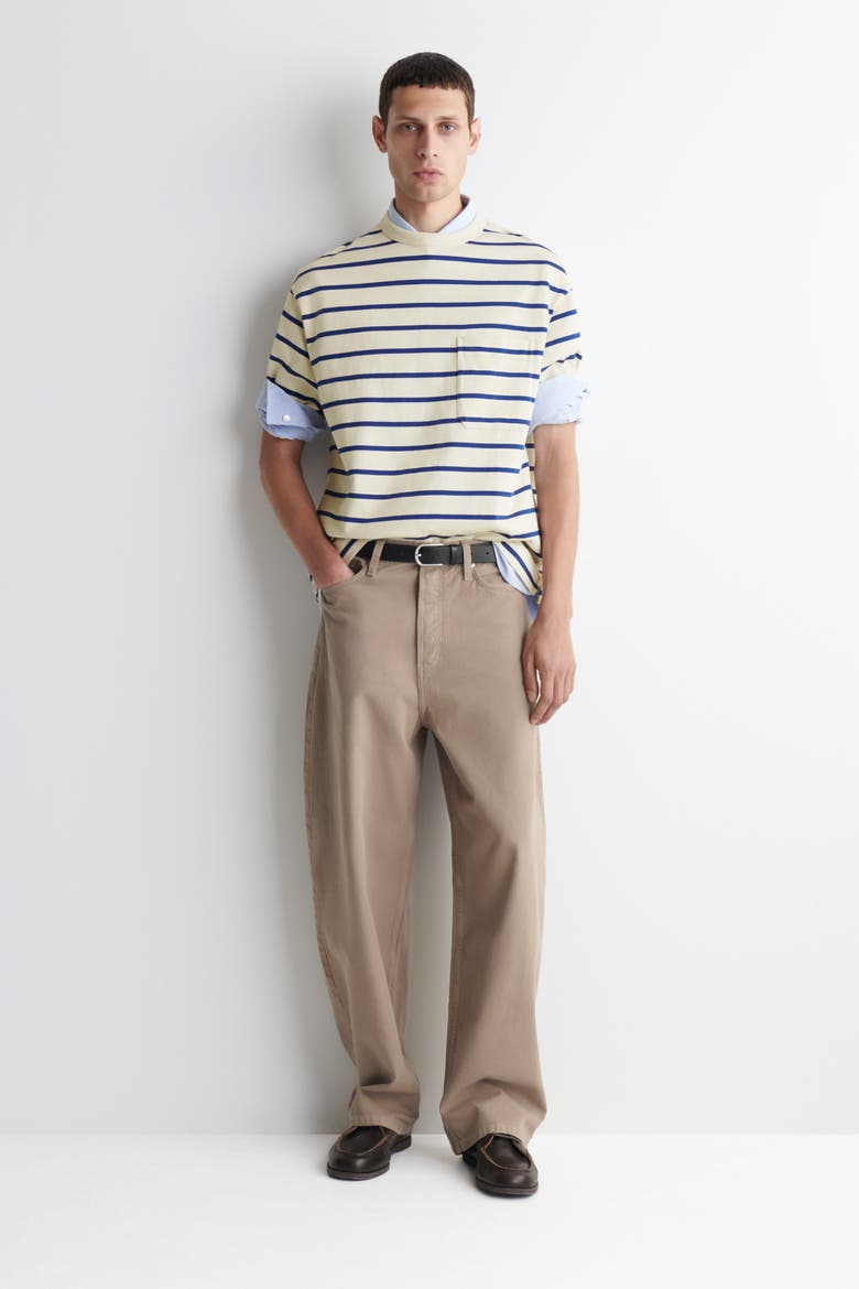 Mallow Relaxed-fit Barrel-leg Jeans, Main, color, BEIGE