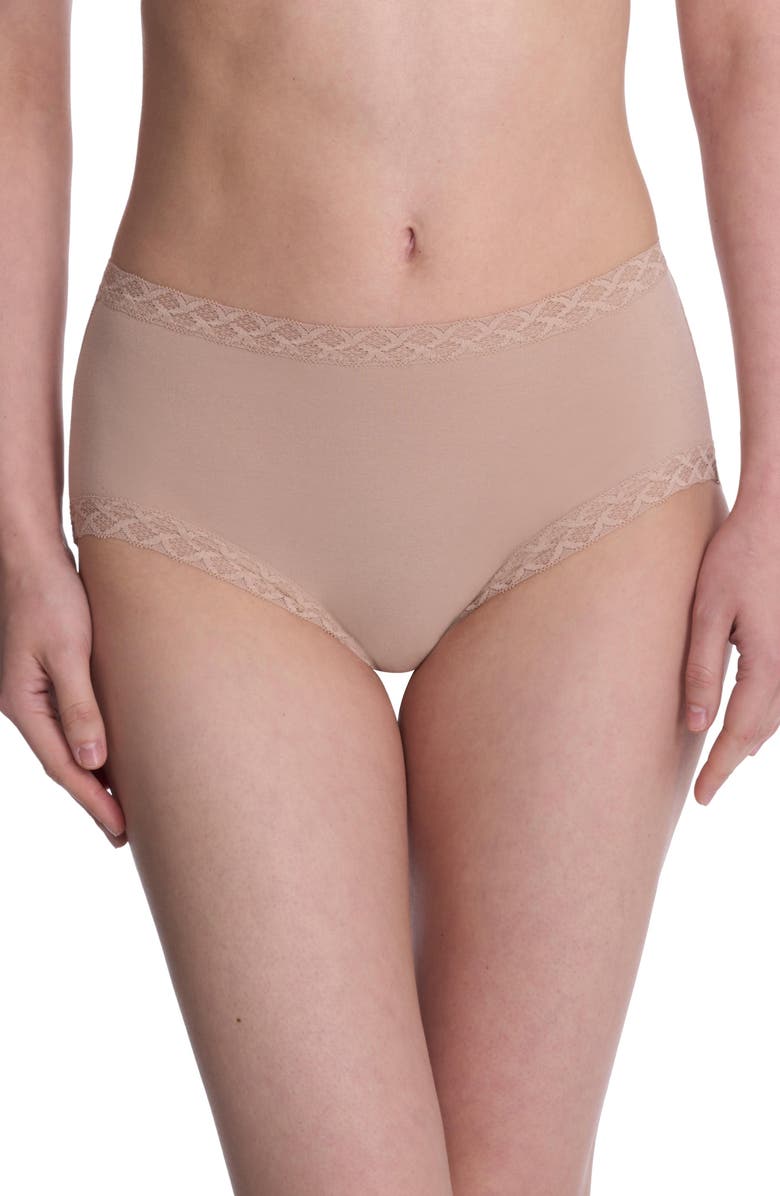 Natori Bliss Cotton Full Brief 3-Pack, Alternate, color, Quarry/Pink Sky/Cafe