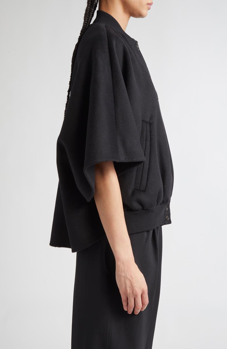 Max Mara Leticia Double Face Cashmere Cape, Alternate, color, Nero
