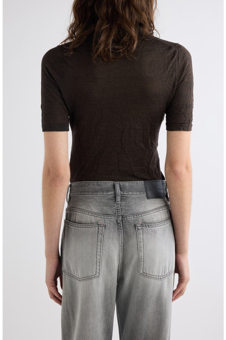 Kier Krinkel Silk Blend Polo, Alternate, color, DARK BROWN MELANGE