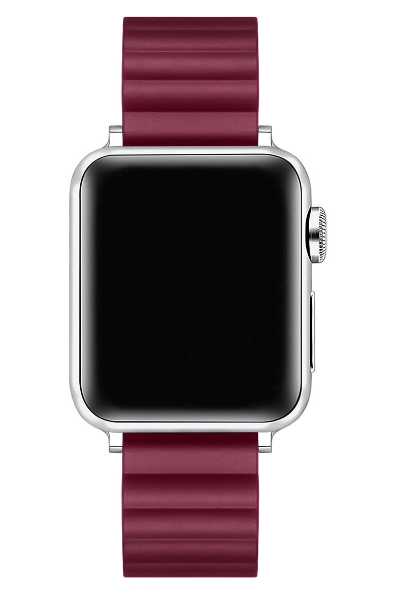 Silicone Apple Watch® Watchband, Alternate, color, CHERRY LAQUER
