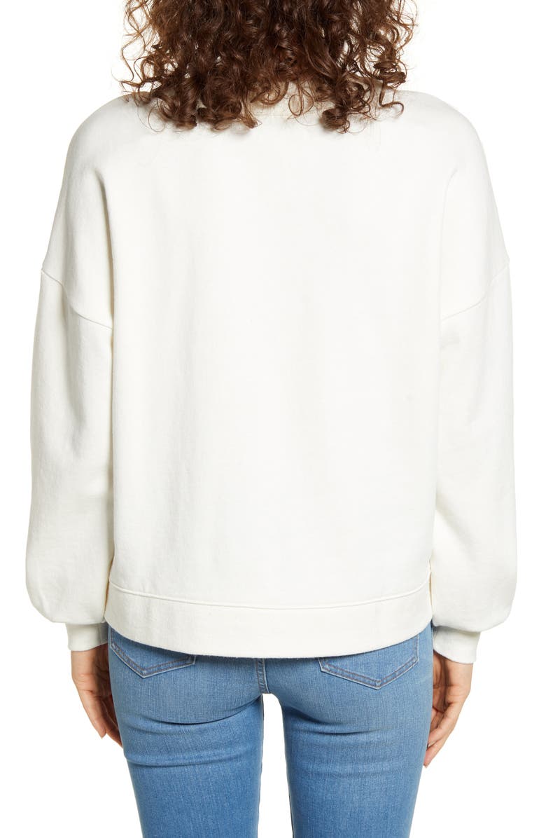 Madewell Hemp & Organic Cotton Blend V-Neck Sweatshirt, Alternate, color,