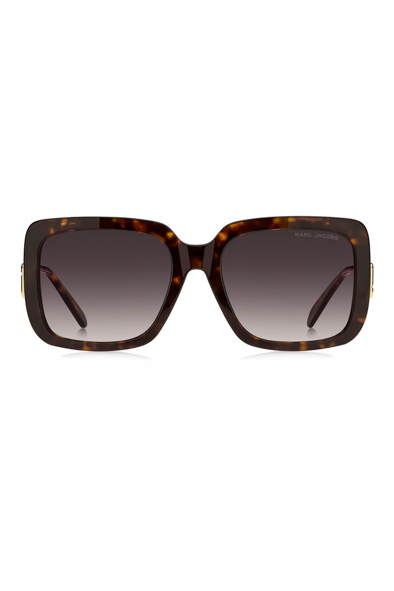 57mm Gradient Square Sunglasses, Main, color, HAVANA/ BURGUNDY