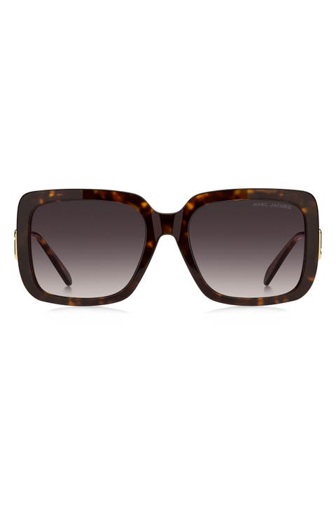 57mm Gradient Square Sunglasses