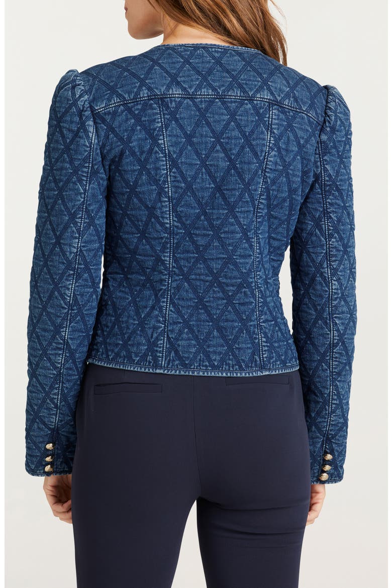 Gretchen Quilted Denim Jacket, Alternate, color, MEDIUM WASH