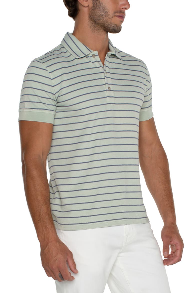 Stripe Polo, Alternate, color, SEAFOAM