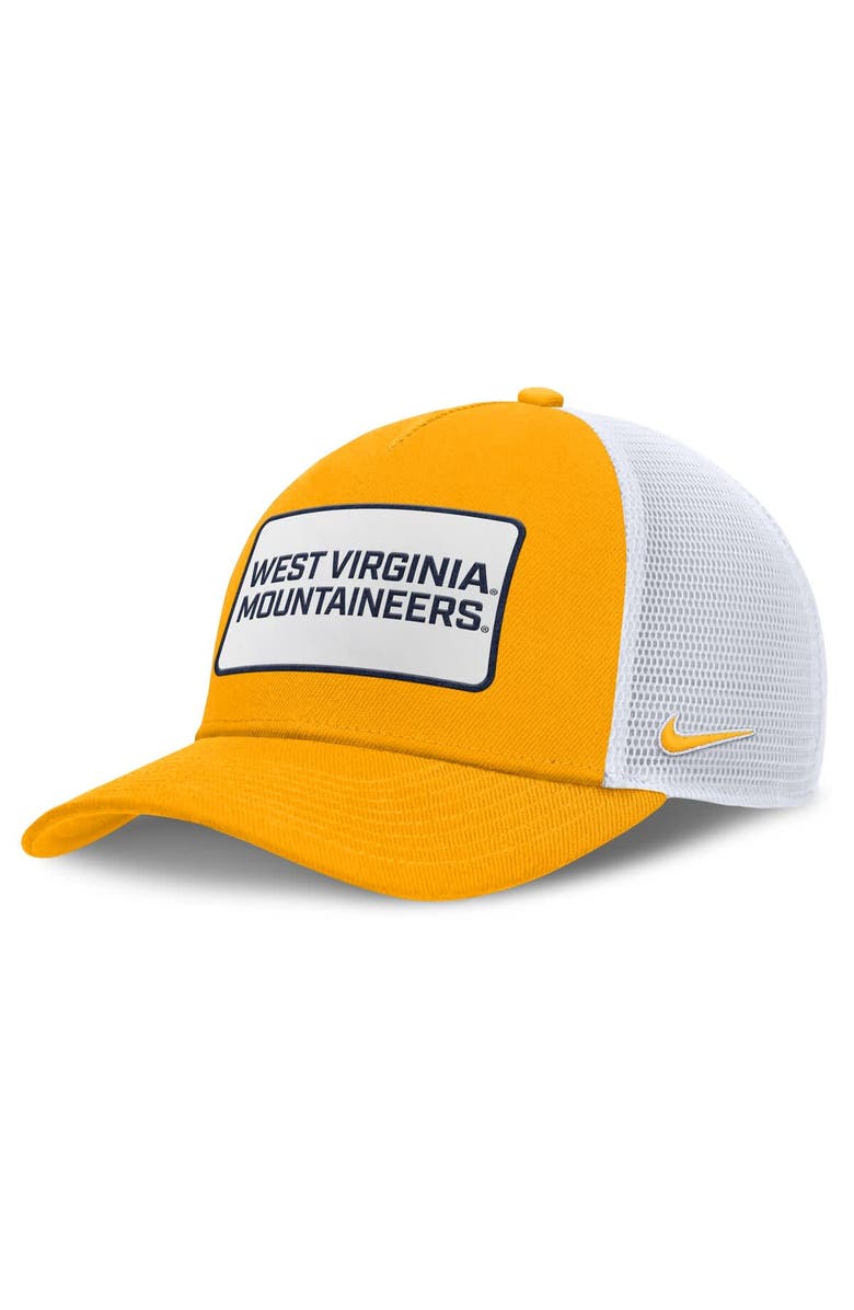 Nike Men's Nike Gold/White West Virginia Mountaineers 2025 On-Field Rise Patch Trucker Adjustable Hat, Main, color, Gold