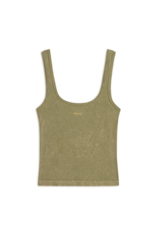 Shop Nocturne Printed Detail Crop Top In Khaki