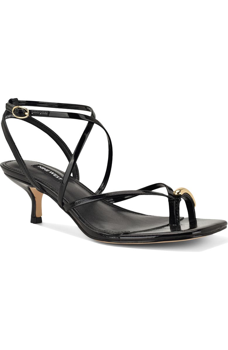 Nine West Mays Ankle Strap Sandal, Main, color, Black