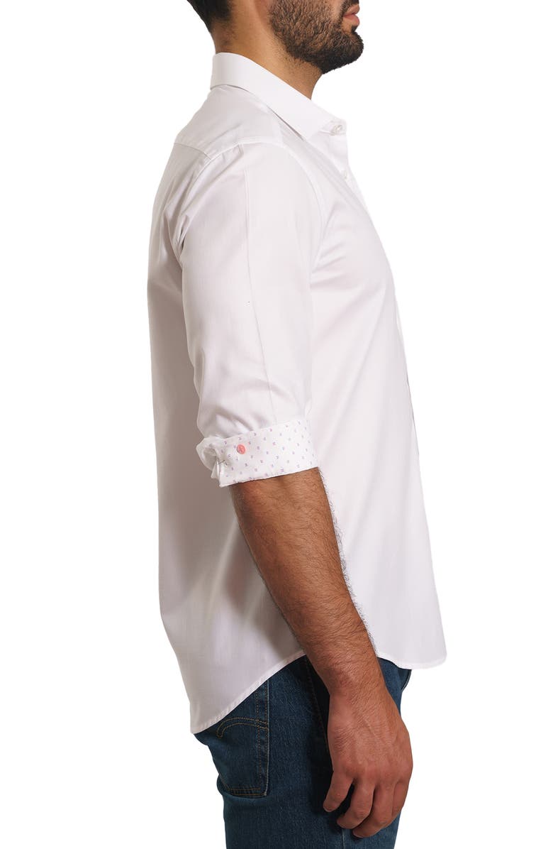 Jared Lang Trim Fit Solid Pima Cotton Button-Up Shirt, Alternate, color, White
