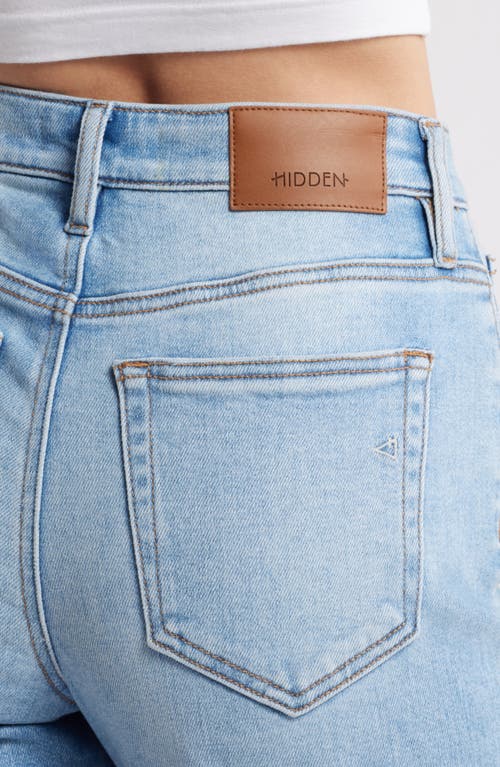 Shop Hidden Jeans Ripped High Waist Raw Hem Wide Leg Jeans In Medium Wash