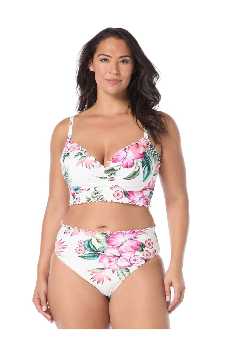 Lavish Crop Swim Top - C-Cup, Main, color, White Mlti