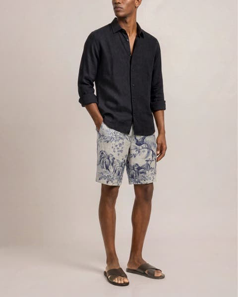 Laurent Linen Relaxed Fit Bermuda Shorts