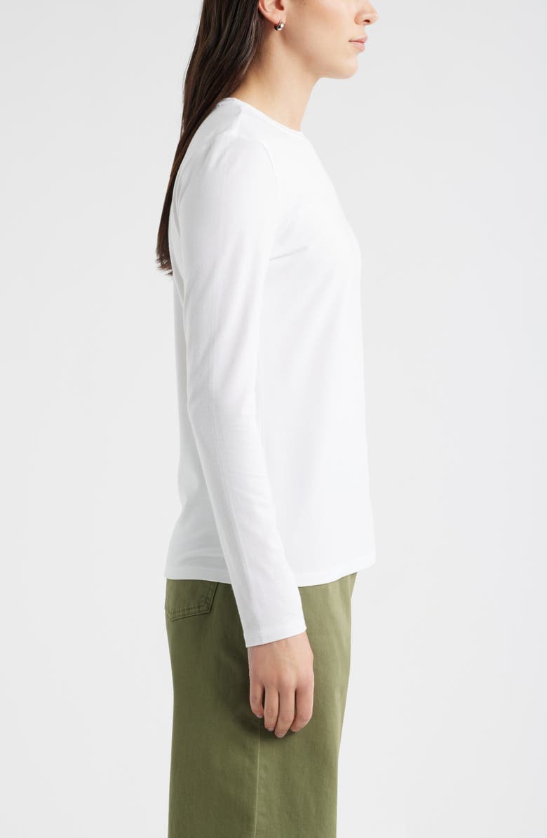 Caslon<sup>®</sup> Crewneck Long Sleeve T-Shirt, Alternate, color, White