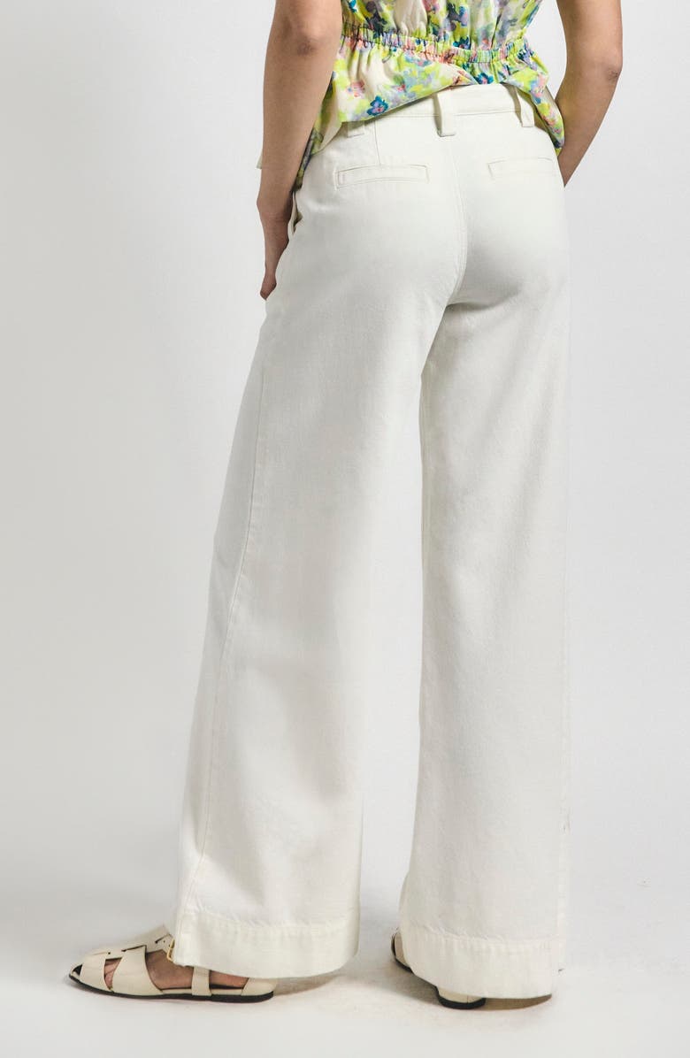 Derek Lam 10 Crosby Quinto Button Tab Wide Leg Pants, Alternate, color, Blanc De Blanc